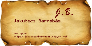 Jakubecz Barnabás névjegykártya