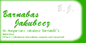 barnabas jakubecz business card